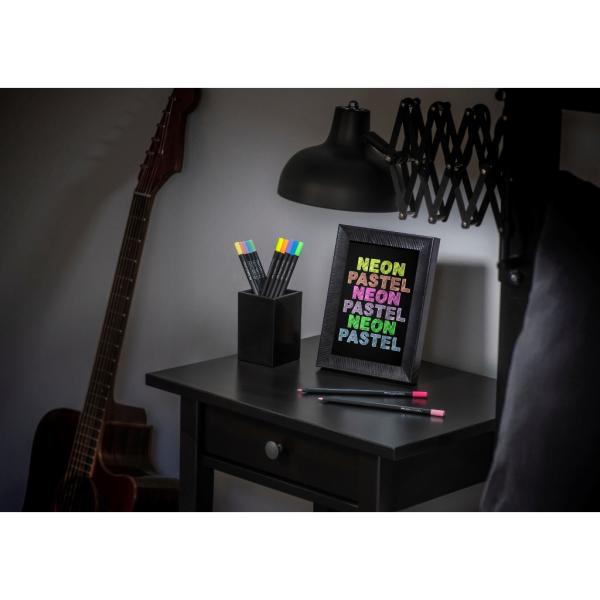 Faber-Castell Buntstifte Black Edition Neon+Pastell 12er Kartonetui